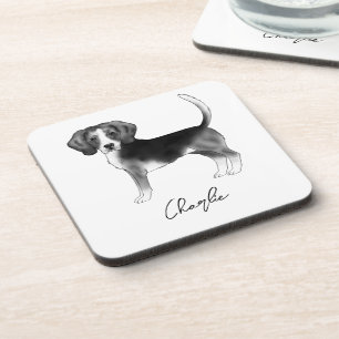 Porta-copo Design Do Cachorro Do Beagle Em Preto E Branco Com