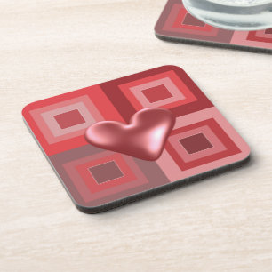Porta-copo Design do Coração Vermelho Puffy