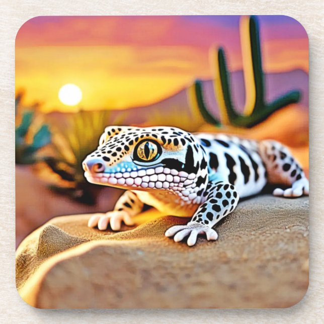 Porta-copo Design do Deserto de Gecko Leopard (Frente)