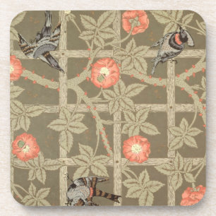 Porta-copo Design do papel de parede da treliça com um backg