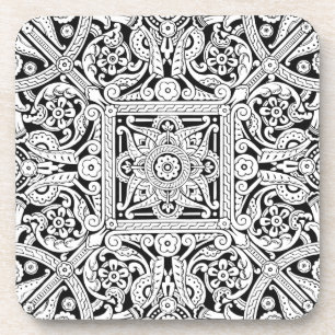 Porta-copo Design estilizado do painel de teto, 1870