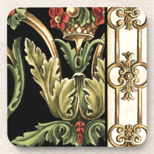 Porta-copo Design Floral Oral com Fronteiras Negras