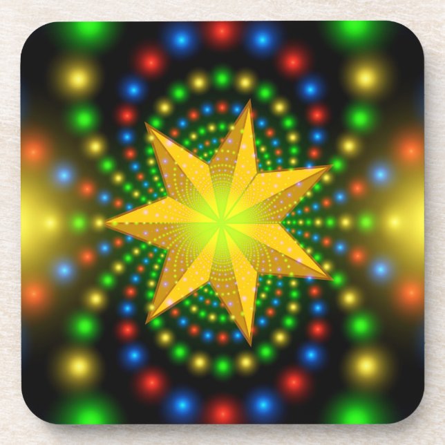 Porta-copo Design Fratural da Estrela de Natal-29440 (Frente)