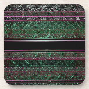 Porta-copo Design listrado roxo do preto de néon do verde do