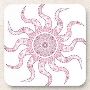 Porta-copo Design Mandala Sol Rosa