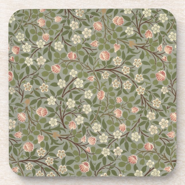 Porta-copo Design pequeno do papel de parede da flor (Frente)