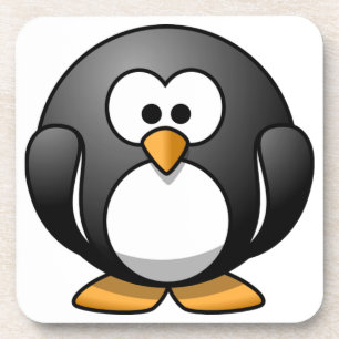 Porta-copo Design redondo bonito do pinguim