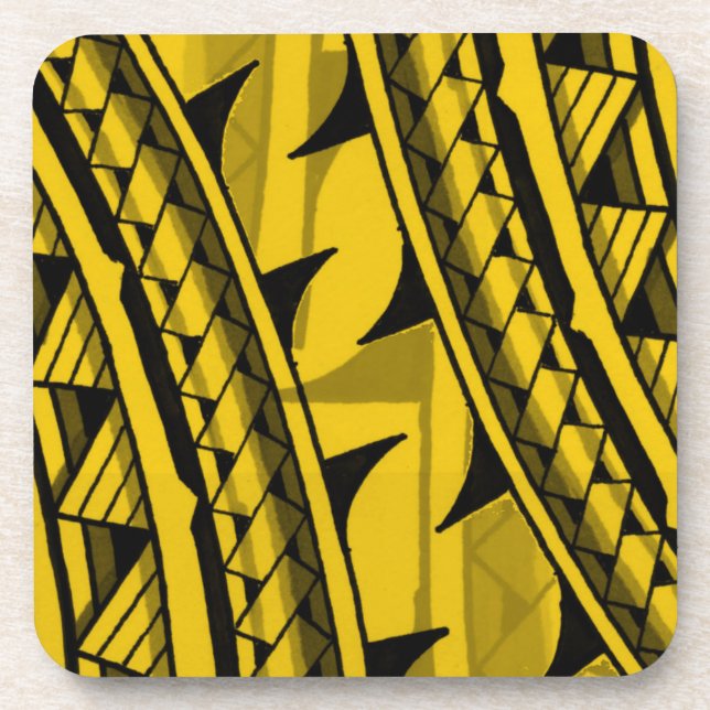 Porta-copo Design/tatuagem tribais polinésios tradicionais (Frente)