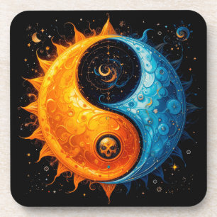 Porta-copo Design Yin Yang Representando Sol e Lua