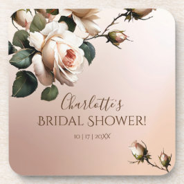 Porta-copo Deslumbrante Rosa Bege Óleo Rosa Chuva de Noiva