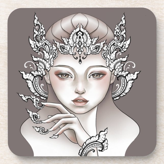 Porta-copo Dessous de verre Déesse de la terre brun (Frente)