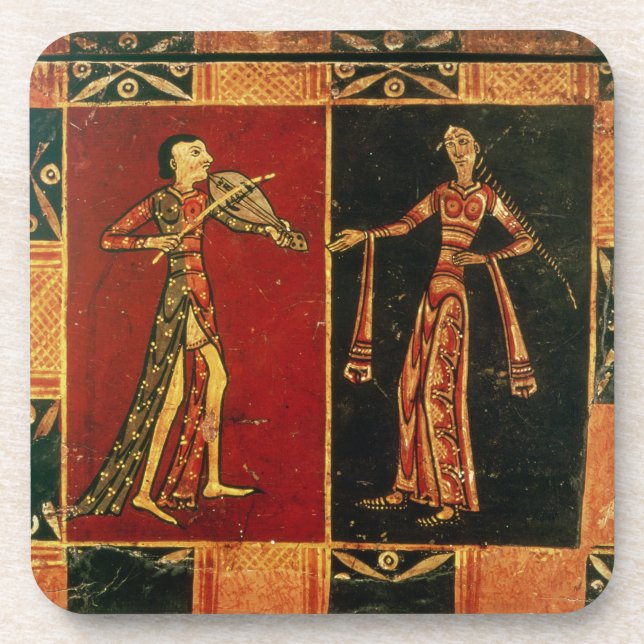 Porta-copo Detalhe de uma caixa de casamento que descreve um (Frente)