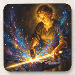 Porta-copo Deusa Ferreiradora Celta Forjando Espada Fantasia 