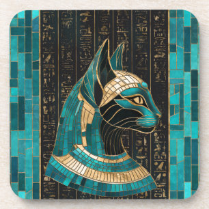 Porta-copo Deusa Gato Egípcia Bastet - Arte Mosaica