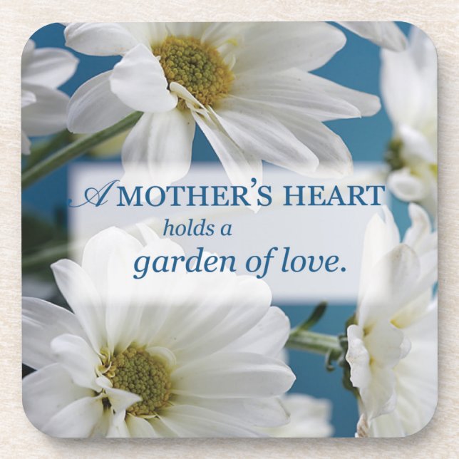 Porta-copo Dia de as mães White Daisies Garden of Love Blue S (Frente)