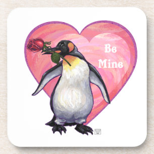 Porta-copo Dia de os namorados de pinguins