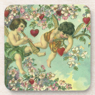Porta-copo Dia de os namorados Vitoriano Vintage Cupids Árvo