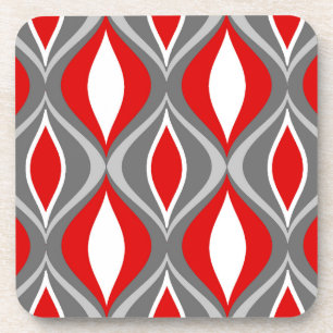 Porta-copo Diamantes, cinzas/cinza & vermelho modernos do