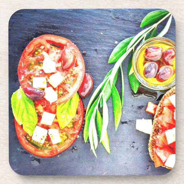 Porta-copo "Dieta Grega e Mediterrânica" Foto Grata. Compre a (Frente)