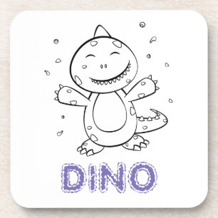 Porta-copo Dinossauro - Animais de Arte Desenhados em Preto e