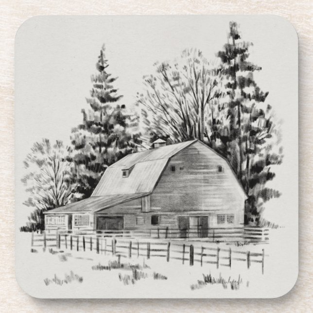 Porta-copo Distant Barn Sketch I (Frente)