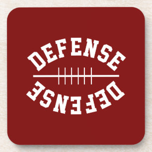 Porta-copo Diversão Futebol DEFESA Texto Em Vermelho Vintage 