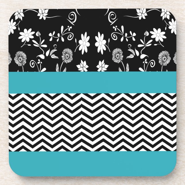 Porta-copo divisa floral azul (Frente)