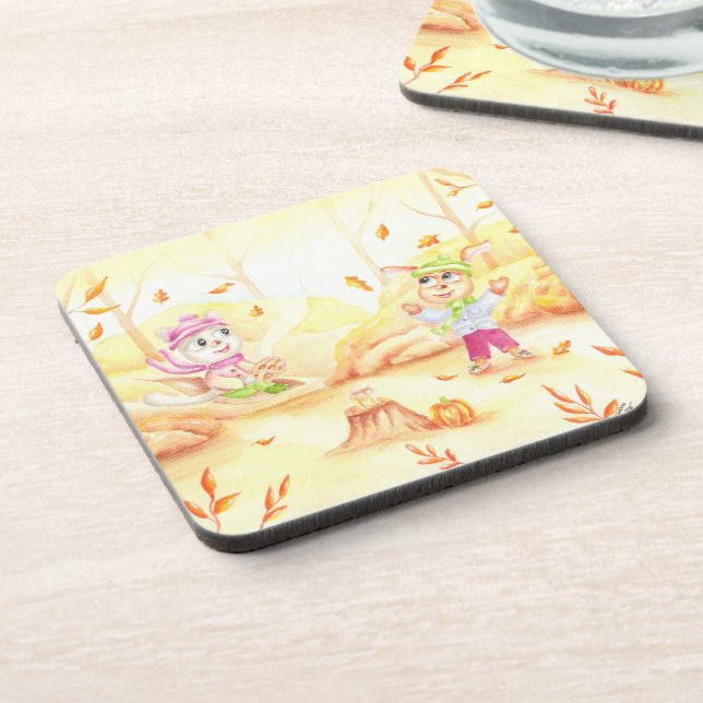 Porta-copo Doce caminhada do outono na floresta (Left Side)