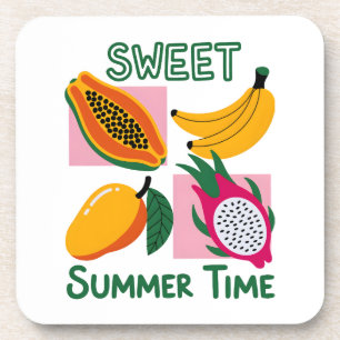Porta-copo Doce Tempo de Verão Design de Arte Pop de Frutas T
