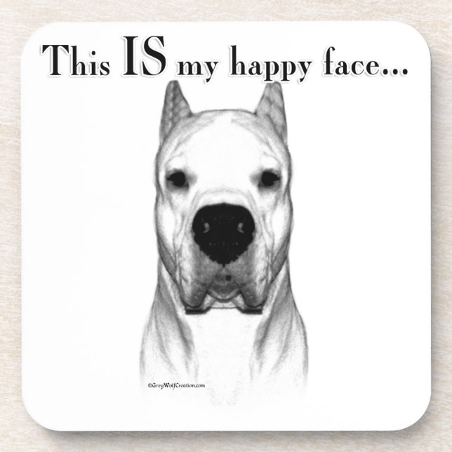 Porta-copo Dogo Argentino Happy Face (Frente)