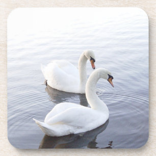 Porta-copo Dois Cisnes Nadando no Lago Tranquilo