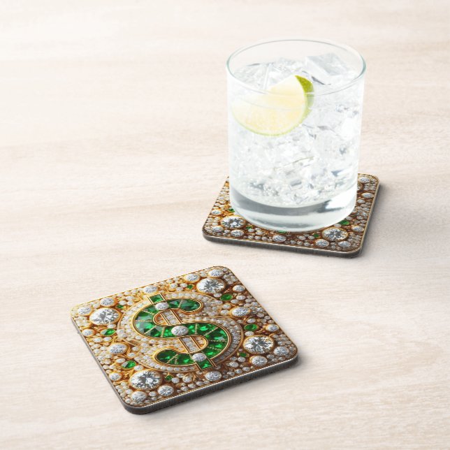 Porta-copo Dollar Sign Beverage Coaster (Lado Direito)