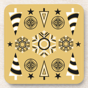 Porta-copo Dourada Arte Nouveau Decoração de Natal