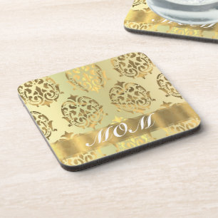 Porta-copo Dourada mãe personalizada damasco