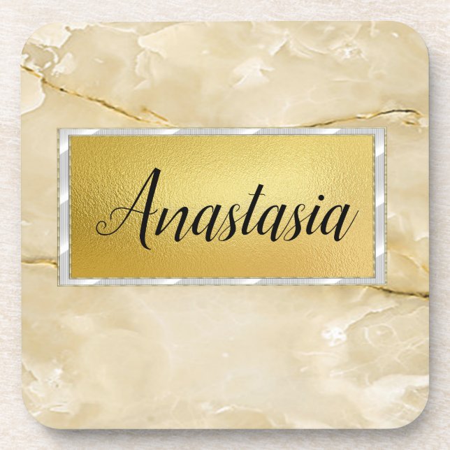 Porta-copo Dourada Marble Trendy Bonita (Frente)