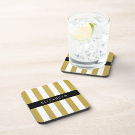 Porta-copo Douradas faixas, padrão distribuído, linhas, seu n