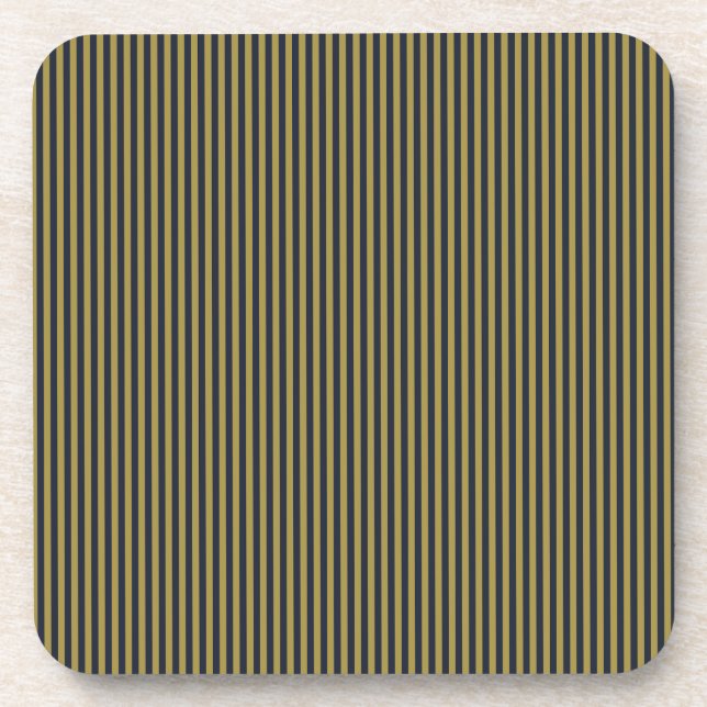 Porta-copo Dourado fino Elegante e Marinho Vertical Strips Ve (Frente)