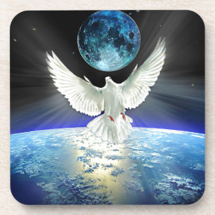 Porta-copo Dove of Peace over Planet Earth Sunrise