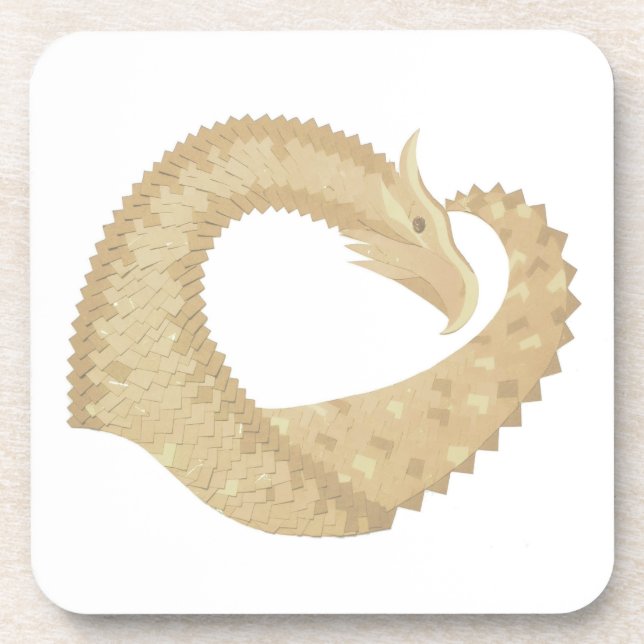 Porta-copo Dragão cardíaco Sandstone em branco (Frente)
