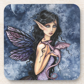 Porta-copo Dragão de Ámbar Roxo Arte Fantasia Fada