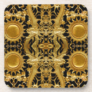 Porta-copo dragão ouro