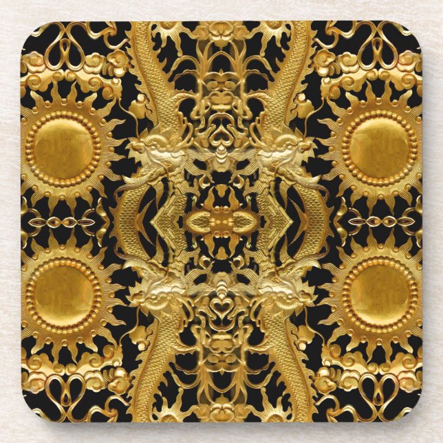 Porta-copo dragão ouro (Frente)