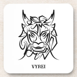 Porta-copo Dragão Tribal Negro e Branco