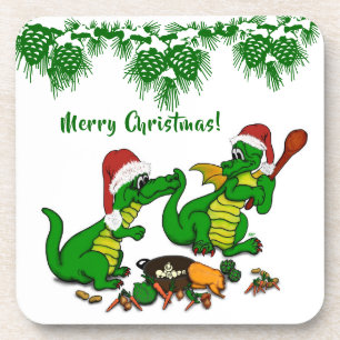 Porta-copo Dragões - Feliz Natal! - hoje eu cozinho