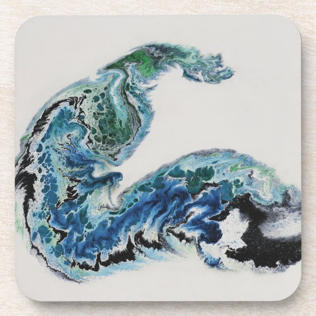 Porta-copo “Dragon in the Waves – Abstract Ocean Energy Bever (Frente)