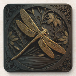 Porta-copo Dragonfly de Ouro Elegante em Filigrana de Bronze