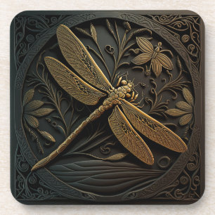 Porta-copo Dragonfly de Ouro Elegante em Filigrana de Bronze