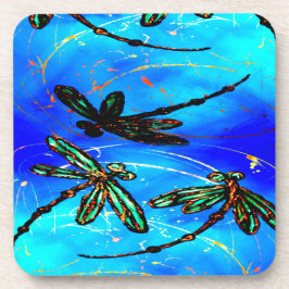 Porta-copo Dragonfly Flor Elétrico Azul