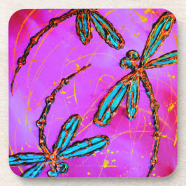 Porta-copo Dragonfly Flor Elétrico Rosa