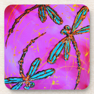 Porta-copo Dragonfly Flor Elétrico Rosa